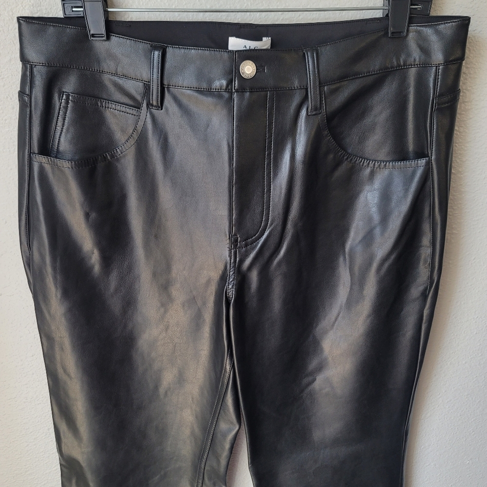 NWT A.L.C. Freddie Faux Leather Vegan Straight Leg Pant, Size 12, Color Black - Picture 5 of 11